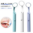 去煙垢用品｜歯石 ケース付き デンタルケア 交換用ミラー2枚付き LEDライト付き 口内ケア セット 曇り止め LED付き歯用ミラー ミラ…