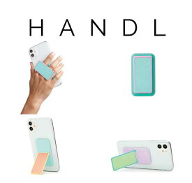 HANDL stick Glow in the Dark Blue and Turquoise / Coral and Mint / Green and Lavender ハンドル ニューヨーク 蓄光 落下防止グリップ スマートフォンスタンド スマホスタンド 縦置きスタンド 横置きスタンド スマホスタンド スマートフォンクリップ グローインザダーク
