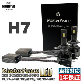 H7 ヘッドライト LED MasterPeace Bulb マスターピース DC12-24V ハイパワー65W 防水対策IP68 4000Kホワイト 高速静音ファン 360°角度調整ソケット