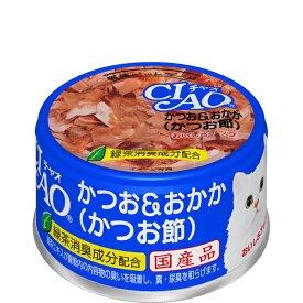 チャオ ホワイティ 缶 かつお＆おかか（かつお節） 85g×24缶〔26080860cw〕