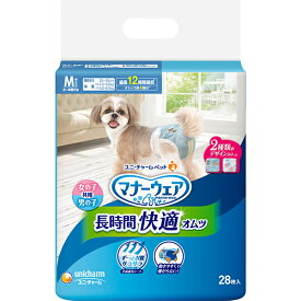 マナーウェア 長時間快適オムツ 男女共用 小〜中型犬用 Mサイズ 28枚入〔26042121dt〕