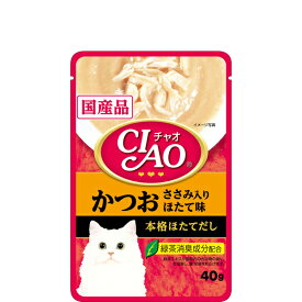 【単品】チャオパウチ かつお ささみ入り ほたて味 40g