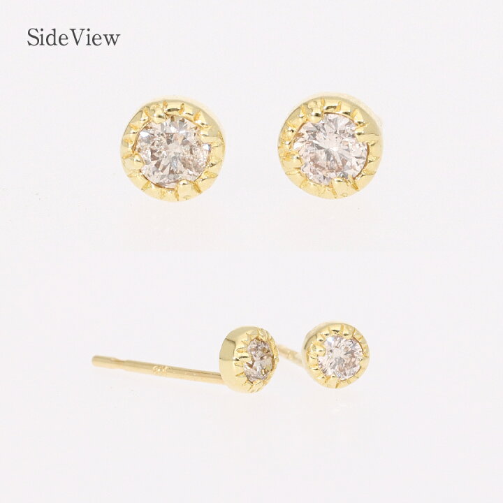 楽天市場】Pt900/K18YG/PG【0.1ct】一粒 ダイヤモンド スタッド ピアス 
