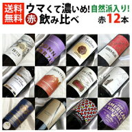自然派3本入り ウマくて 濃いめ！ 赤ワイン 飲み比べ 12本セット Ver.18　飲みごたえのあるミディアムボ…