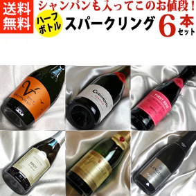 ■送料無料■<br>シャンパンも入った　<br>お手軽スパークリングワイン<br>ハーフボトル6本セットVer.13　<br>