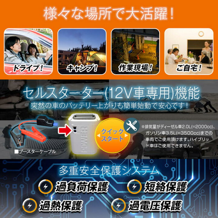 楽天市場】三金商事 大容量 ポータブル電源 PB268-BK ブラック 
