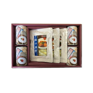 【こまち食品工業】癒しほんのり秋田のきもちB 化粧箱入 こまちがゆ(缶)×4、味噌煮込みホルモン×1、豚の角煮×1、ビーフシチュー×1
