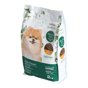 �R�[�i���I���W�i�� LIFELEX �h�b�O�t�[�h 2kg �O���C���t���[ �`�L��&�T�[�����^�Ɖu�� ���N �ѕ��� 500g×4���� ���C�t���b�N�X �R�[�i��