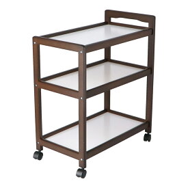 ★エントリーP10！12/4 20:00-12/11 1:59★ コーナンオリジナル LIFELEX 3段木製ワゴン DBR／キッチンワゴン 収納 外形寸法：約幅590×奥行340×高さ725mm ライフレックス コーナン