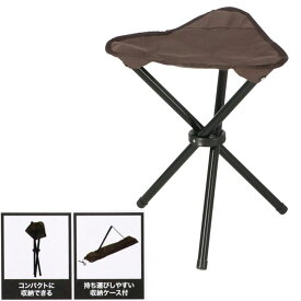 コーナンオリジナル サザンポート トリポッドチェア ブラウン SP23-6868 本体重量:約700g 耐荷重:約70kg 使用時サイズ(約):幅31×奥行31×高さ40cm 収納時サイズ(約):幅9×奥行9×高さ53cm / SOUTHERNPORT アウトドア レジャー キャンプ コーナン