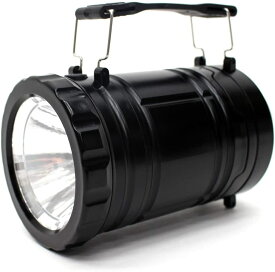 2WAY LED ランタンライト 懐中電灯 乾電池式 スライド式 ハンディ 持ち運び 屋外 アウトドア 明るい キャンプ (ブラック)