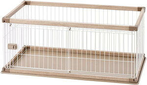 アイリスオーヤマ ウッディサークル ロータイプ ライトナチュラル 中型犬用 幅120×奥行66.5×高さ55.5cm PWSR-1260LV