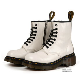 ワークブーツ レディース サイドジップ 8ホール 本革 厚底靴 レースアップ 編み上げ 冬 防寒 バイク 防水 防滑 ホワイトブーツ