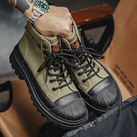 ワークブーツ ブーツ メンズ キャンバスシューズ 防滑 厚底 ブーツ スニーカー ハイカットスニーカー 靴 オールシーズン 靴 長靴 メンズブーツ 防寒ブーツ