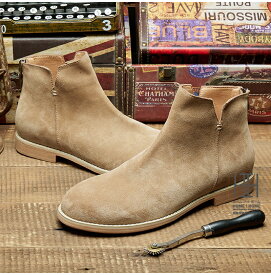 ブーツ メンズ スエード デザートブーツ サイドゴアブーツ カジュアルシューズ おしゃれ 革靴 本革 ワークブーツ 歩きやすい 走れる 疲れない ジップブーツ