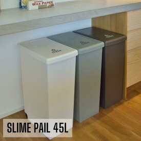 【ランキング獲得】 ゴミ箱 45L スリム 縦型 蓋付き キャスター付き プラスチック製 分別対応 ごみ箱 スライドロック付き 　　　おしゃれ キッチン リビング 屋外 屋内 カウンター下 ブラック カーキ ホワイト ヒイラギ商店楽天市場店
