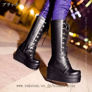 ���ꃍ���O�u�[�c �R�X�v�� �����O�u�[�c �҂ݏグ 8cm�q�[�� �� �z���C�g �� �u���b�N �S�V�b�N �����[�^�C �����B�^ PUNK �p���N�C ���C ���� ���U�[�u�[�c �h�� �h�� ���� ���[�X�A�b�v �T�C