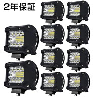[1個-10個] led作業灯 ワークライト 60W 6200LM 12v 24v 粗悪品にご注意 3列発光 チップ20枚 投光&集光両…