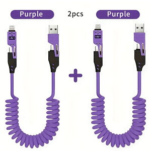 2{Zbg 4-in-1 ԗpXvO[hNCbN`[WP[u ^CvC/USB C^CvCUSBXvOP[u PDP[u ő65W iPhoneV[Yi[dp TXbvgbvAndr