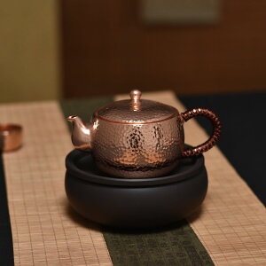 煎茶道具 500ML 急須 ティーポットポット 煎茶 玉露 日本煎茶 手作りの厚手把 中国 茶道具 功夫茶 ウーロン茶 ハンドメイド 手打ち 純銅 健康 おしゃれ ギフト プレゼント