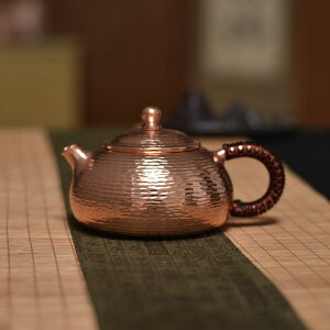 煎茶道具 350ML 急須 ティーポットポット 煎茶 玉露 日本煎茶 手作りの厚手把 中国 茶道具 功夫茶 ウーロン茶 ハンドメイド 手打ち 純銅 健康 おしゃれ ギフト プレゼント