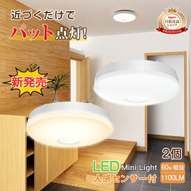 【数量限定タイムセール】新作2個set マイクロ波センサー 動作 人感センサー ライト led コンパクト 天井照明 シーリングライト おしゃれ 小型 薄型 led電球 センサーライト 蛍光灯 mini キッチン 洋室 和室 玄関 倉庫 脱衣所 洗面所 台所 物置 廊下 通路 階段 自動点灯