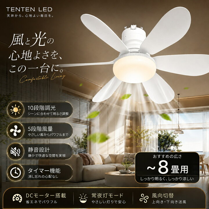 楽天市場】＼ポイント5倍 改良版／シーリングファンライト led ファン 