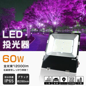 LED������ �u���b�N���C�g LED ������ 395-405nm 60W ���O�����C�g ���O�������� LED ���[�N���C�g �����^ �����p�x180° IP65�h�� UV���C�g ���W���p �d�����C�g �i�ϏƖ� ���O�p ����Ɩ� ��L �A�� 