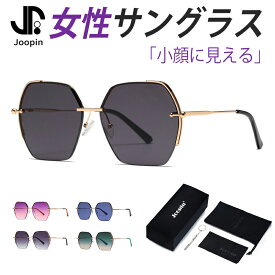 サングラス レディース UVカット UV 遮光 おしゃれ 大きい 紫外線カット 小顔 スクエア かわいい ファッション 遮光サングラス UV400 エレガント ドライブ メタル 釣り 車 運転用 旅行 キャンプ 釣り メガネ ハーフリム JOOPIN 母の日 ケース付