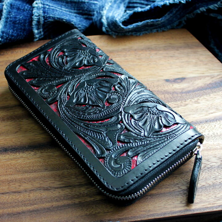 楽天市場】【メーカー保証】カービングウォレット 透かし彫り長財布  