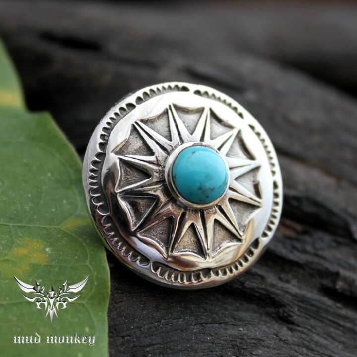 楽天市場】コンチョ ボタン/ネジ式/放射状ミドル/アリゾナターコイズ  
