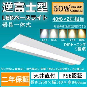LEDx[XCg ǌu ^ 140mm 8000lm 50w 1250mm 125cm 40W^2 LEDǔ^ txm^ledƖ V[OCg txm` t` led40w2p Lb` x[XƖ gt