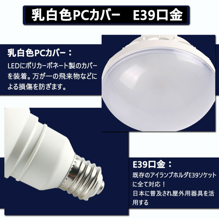 楽天市場】【9個売り】ledビーム電球 e39 led電球 50w 10000lm 作業用 