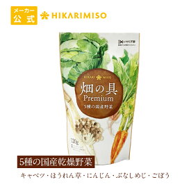 訳あり アウトレット SALE ＜20％OFF＞【賞味期限:2024年7月末日以降】5種の国産野菜 ドライベジタブルミックス 畑の具Premium 120g（×1袋）【送料別】ドライ野菜 カット野菜 保存食 非常食 備蓄在庫処分 無くなり次第終了 outlet セール ひかり味噌