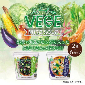 カップ 味噌汁 VEGE MISO SOUP 2種 セット（オクラ あげなす）×各種6カップ具沢山 即席 みそ汁 インスタント 簡単 便利 即席 手軽 野菜 ランチ アウトドア 食品 ひかり味噌