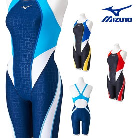 ミズノ MIZUNO 競泳水着 練習用水着 レディース エクサースーツ ハーフスーツ EXER SUITS U-Fit 競泳練習水着 2024年春夏モデル N2MGB262