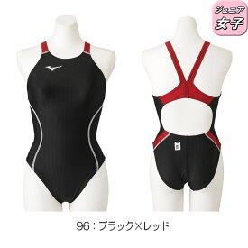 【クーポンで更に11%OFF対象】ミズノ MIZUNO 競泳水着 ジュニア女子 WORLD AQUATICS承認 ミディアムカット レースオープンバック STREAM ACE ストリームフィットA N2MA1424 fina マーク あり