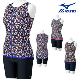 【店内商品3点以上でさらに3％OFFクーポン配布中】ミズノ MIZUNO フィットネス水着 レディース FWセパレーツ セパレート パッド付き 体型カバー 2024年秋冬モデル N2JGB841