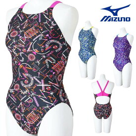 【店内商品3点以上でさらに3％OFFクーポン配布中】ミズノ MIZUNO 競泳水着 練習用水着 レディース エクサースーツ ミディアムカット EXER SUITS U-Fit 競泳練習水着 2025年春夏モデル N2MAC785