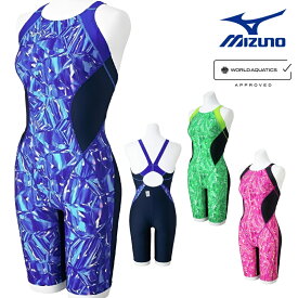 【店内商品3点以上でさらに3％OFFクーポン配布中】ミズノ MIZUNO 競泳水着 レディース WA承認モデル ST Lala ハーフスーツ マスターズバック オールインワン 2025年春夏モデル N2MGC248 fina マーク あり