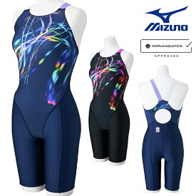 ミズノ MIZUNO 競泳水着 レディース WA承認モデル STREAM ACE ハーフスーツ マスターズバック オールインワン ストリームフィットA 2025年春夏モデル N2MGC741 fina マーク あり