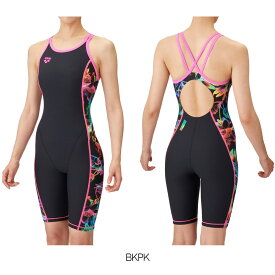 【店内商品3点以上でさらに3％OFFクーポン配布中】アリーナ ARENA 競泳水着 練習用水着 レディース トレーニングワンピーススパッツ オープンバック ダブルストラップ ハーフレッグ オールインワン タフスーツ タフスキンEP 競泳練習水着 WATER ILLUSION AS5SWM11L