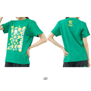 【店内商品3点以上でさらに3%OFFクーポン配布中】クラップ CLAP クラップフラワー ティー レディース Tシャツ 半袖 スポーツアパレル トレーニング フィットネス 女性 大人可愛い CTS25068