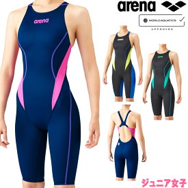【店内商品3点以上でさらに3％OFFクーポン配布中】アリーナ ARENA 競泳水着 ジュニア女子 WA承認 ジュニアハーフスパッツ オールインワン クロスバック AQUA ADVANCED AQUA XTREME ARN-1024WJ fina マーク あり