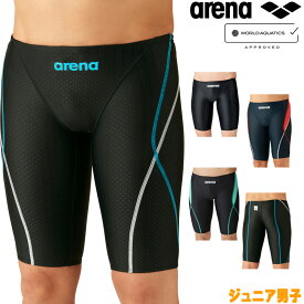 【店内商品3点以上でさらに3％OFFクーポン配布中】アリーナ ARENA 競泳水着 ジュニア男子 WA承認モデル fina承認 ジュニアハーフスパッツ AQUA RACING AQUA STRIPE-D ARN-2052MJ fina マーク あり