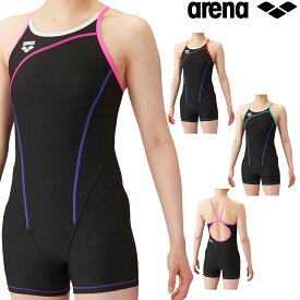 【クーポンで更に12%OFF対象】アリーナ ARENA 競泳水着 練習用水着 レディース トレーニングワンピーススパッツ オープンバック・ミドルレッグ オールインワン タフスキンT2E 競泳練習水着 2024年春夏モデル SAR-4102W