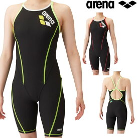 【店内商品3点以上でさらに3％OFFクーポン配布中】アリーナ ARENA 競泳水着 練習用水着 レディース トレーニングハーフスパッツ オープンバック オールインワン タフスキンT2E 競泳練習水着 2024年春夏モデル SAR-4103W