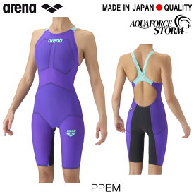 【クーポン利用で1300円OFF】ARENA アリーナ 競泳水着 レディース アクアフォース ストーム AQUAFORCE STORM CP WA承認モデル レーシングワンピーススパッツ オープンバック ハーフレッグ FUTURE PURPLE 26年秋冬新色 高速水着 短距離 選手向き fina マーク AS6SRC00L