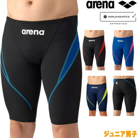 【店内商品3点以上でさらに3％OFFクーポン配布中】アリーナ ARENA 競泳水着 ジュニア男子 WA承認モデル AQUA ADVANCED AQUA XTREME レーシングスパッツ ハーフレッグ 2026年春夏モデル AS6SRC27B fina マーク あり