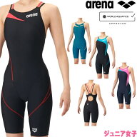 アリーナ ARENA 競泳水着 ジュニア女子 WA承認モデル AQUA RACING ECO AQUA STRIPE ダブルストラップ レ…